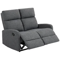 HOMCOM Sofá 2 Plazas Reclinable a 145° máx y Tapizado en Franela Gris 124x91x100 cm(m-6)