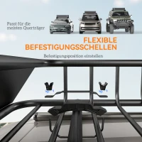 HOMCOM Dachgepäckträger für Autos, Autodach-Korb, 90,7 kg Tragkraft, Dachträger mit Windabweiser, Stahlrohre, Schwarz(m-8)