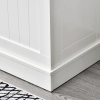 HOMCOM Garderobe mit Sitzbank, 5 Kleiderhaken, 1 Stauraum, Wandgarderobe, Weiß + Schwarz(m-9)