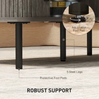 HOMCOM Coffee Table with Storage, Living Room Table with Slatted Tambour Sliding Doors and Foot Pads, Rectangular Coffee Table with Elevated Base for Living Room, Grey Wood-Effect(m-7)