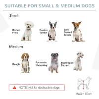 PawHut Barrière Pliable pour Chiens de Petite/Moyenne Taille avec 4 Panneaux en Bois et Porte, 237,5x36x80 cm, Gris(m-3)