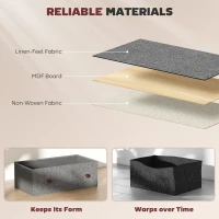 HOMCOM Chest of Drawers, Dresser with 6 Fabric Drawers - Grey and Rustic Brown(m-5)