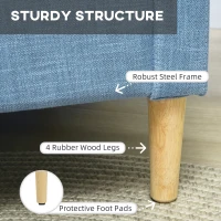 HOMCOM Modern Accent Chair, Comfy Fireside Chair, Upholstered Armchair for Living Room, Bedroom, Home Office, Blue(m-5)