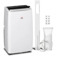 HOMCOM Portable Air Conditioner 14000 BTU, 4-in-1 Air Conditioning Unit, Dehumidifier, Cooling, Fan, Sleep Mode with 3 Speeds, Remote Control, LED Display, 24H Timer, Window Kit, Children Lock, 40m²(m-10)