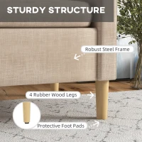 HOMCOM Modern Accent Chair, Comfy Fireside Chair, Upholstered Armchair for Living Room, Bedroom, Home Office, Beige(m-5)