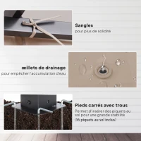 Outsunny Pergola rétractable 3L x 3l x 2,30H m structure métal époxy anticorrosion noire + toile polyester haute densité 180 g/m² incluse beige(m-6)