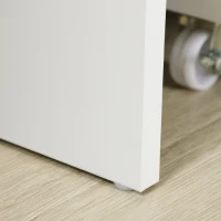 HOMCOM Scrivania per Camera o Ufficio in Legno con 2 Cassetti e 2 Chiavi, 110x50x76cm - Bianco(m-9)