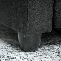 HOMCOM Poltrona Relax Reclinabile Manualmente con Poggiapiedi e Imbottita in Tessuto, Nero(m-9)