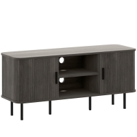 HOMCOM TV Stand Cabinet for TVs up to 55 Inches, TV Unit with Storage Shelves and Cupboard for Living Room, Grey