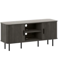 HOMCOM TV Stand Cabinet for TVs up to 55 Inches, TV Unit with Storage Shelves and Cupboard for Living Room, Grey(m-1)