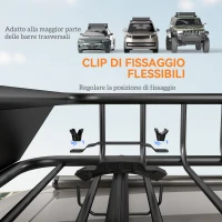 HOMCOM Portapacchi per Auto in Acciaio da 90.7 kg con Deflettori e Guide Laterali, 110.5x99.5x18.5 cm, Nero(m-8)