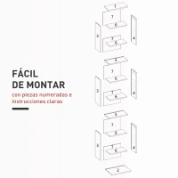 HOMCOM Estantería para CDs y DVDs con Estantes Ajustables Diseño Estrecho y Sistema Antivuelco para 260 CDs 33x24x140 cm Blanco(m-7)