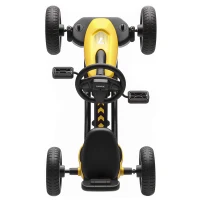 AIYAPLAY Pedal Go Kart for Kids 2-5 Years, with Silent EVA Wheels, Metal Frame, Yellow(m-8)