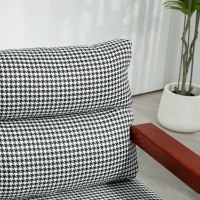 HOMCOM Sessel im Retrodesign, Akzentsessel, Hahnentrittmuster, Holzemelente, Federkern, Schwarz + Weiß(m-8)