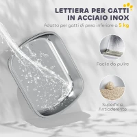 PawHut Lettiera per Gatti Chiusa a 2 Ingressi con Deodorante e Paletta, 52.4x41.3x39.8 cm, Bianco(m-4)