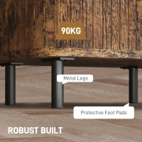 HOMCOM Bedside Table, Nordic Side Table with Roller Shutter Style Sliding Doors and Metal Legs for Bedroom, Living Room, Rustic Brown(m-7)