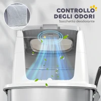 PawHut Lettiera per Gatti Chiusa a 2 Ingressi con Deodorante e Paletta, 52.4x41.3x39.8 cm, Bianco(m-8)