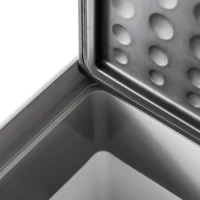 HOMCOM Frigider Auto de 50L cu Panou Touch, Mâner și 2 Roți, 58.6x37.8x54.5 cm, Gri(m-9)