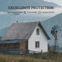 Outsunny Lot de 12 panneaux en acier galvanisé Résistant aux Intempéries, gris clair, dim. d'un panneau 129L x 45l cm(m-5)