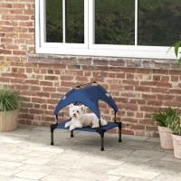 PawHut Hundebett mit Dach, Outdoor, tragbar, wasserabweisend, bis 30 kg, 61 x 46 x 63 cm, Dunkelblau(m-2)
