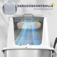 PawHut Toaleta dla kotów ze stali nierdzewnej, zamknięta toaleta z szufelką i workiem na zapachy, z wejściem i wyjściem(m-8)