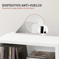 HOMCOM Estantería para CDs y DVDs con Estantes Ajustables Diseño Estrecho y Sistema Antivuelco para 260 CDs 33x24x140 cm Blanco(m-6)