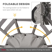 Krzesło ogrodowe Outsunny papuga, krzesło do koszyka 2-osobowego z poduszką, składany kosz(m-6)
