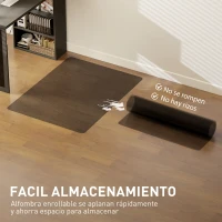 HOMCOM Alfombrilla Protectora para Suelos Alfombrilla para Silla de Oficina para Suelo Enmoquetado 90x120 cm Negro(m-5)