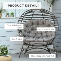 Krzesło ogrodowe Outsunny papuga, krzesło do koszyka 2-osobowego z poduszką, składany kosz(m-4)