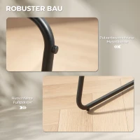 HOMCOM 2er-Set Barstühle, Barhocker mit Stoffbezug und Schaumstoffpolsterung, Polsterhocker mit Metallbeinen, Grau(m-7)