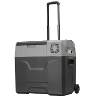 HOMCOM Frigider Auto de 50L cu Panou Touch, Mâner și 2 Roți, 58.6x37.8x54.5 cm, Gri
