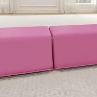 SPORTNOW 7.7ft Folding Gymnastics Beam, Floor Balance Beam for Kids with Anti-Slip Base, Gymnastics Equipment for Home, Pink(m-9)