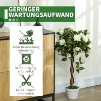Outsunny Kunstbaum, Künstliche Pflanze im Zementtopf, Kunstpflanze(m-6)
