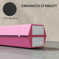 SPORTNOW 7.7ft Folding Gymnastics Beam, Floor Balance Beam for Kids with Anti-Slip Base, Gymnastics Equipment for Home, Pink(m-6)