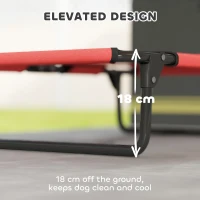 PawHut Portable Raised Dog Bed, Elevated Pet Cot with Breathable Mesh for Indoor Outdoor, for Small Medium Dogs, Red(m-4)