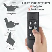 HOMCOM Fotel podnoszący, elektryczny fotel relaksacyjny z funkcją masażu, fotel tapicerowany z funkcją podnoszenia, metal, tkanina, szary(m-4)