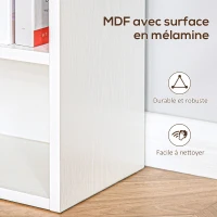 HOMCOM Bibliothèque, étagère de rangement à 6 niveaux, design irrégulier, pour salon, chambre, bureau, 60x21x162,5cm, blanc(m-5)