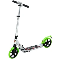 HOMCOM Folding Kick Scooter, Adjustable Ride On Scooter with 200mm Big Wheels and Double Shock Absorption, Urban Scooter for 14+ Teens Adult, Green(m-10)