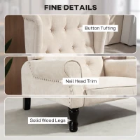 HOMCOM 150° Reclining Vintage Armchair, with footrest - Beige(m-6)