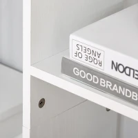 HOMCOM Bücherregal, 6-stufiges Aufbewahrungsregal, unregelmäßiges Design, für Wohnzimmer, Schlafzimmer, Büro, 60x21x162,5 cm, weiß(m-5)