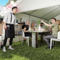 Outsunny 6m x 4m Heavy Duty Garden Gazebo for Parties, Wedding and Events, White(m-10)
