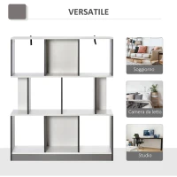 HOMCOM Mobile Libreria a 8 Ripiani per Soggiorno e Camera da Letto, in Legno, 100x24x124 cm, Grigio Carbone(m-6)