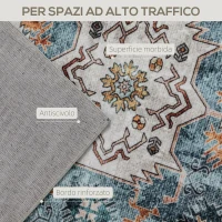 HOMCOM Tappeto Vintage Antiscivolo e Lavabile a Pelo Corto per Soggiorno e Camera, 230x160 cm, Multicolore(m-4)