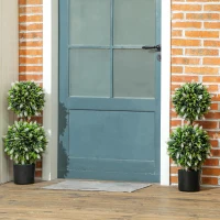 HOMCOM Set de 2 Plantas Artificiales, Planta Artificial resistente a los rayos UV en maceta, 70 cm de altura para sala de estar, jardín(m-2)