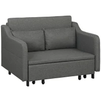 HOMCOM Two-Seater Pull-Out Sofa Bed - Grey(m-1)