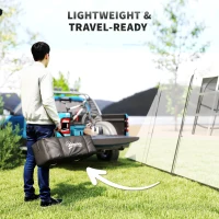 Outsunny 4 Man Tunnel Tent, Family Camping Tent with Porch, Bedroom and Living Area, Sewn in Groundsheet, 3000mm Waterproof, Portable with Bag for Hiking, Festival, Backpacking, Khaki(m-8)