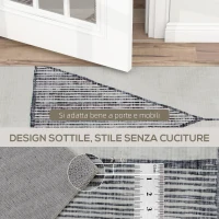 HOMCOM Tappeto Moderno Antiscivolo a Linee Geometriche, in Poliestere Multicolore, 230x160x0.7 cm(m-7)