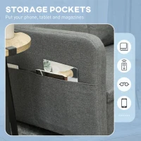 HOMCOM Two-Seater Pull-Out Sofa Bed - Grey(m-6)