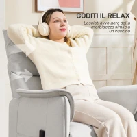 HOMCOM Poltrona Reclinabile Elettrica con Telecomando e Poggiapiedi, in Tessuto Effetto Velluto, 80x83x104 cm, Crema(m-8)