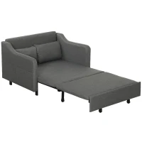 HOMCOM Two-Seater Pull-Out Sofa Bed - Grey(m-11)